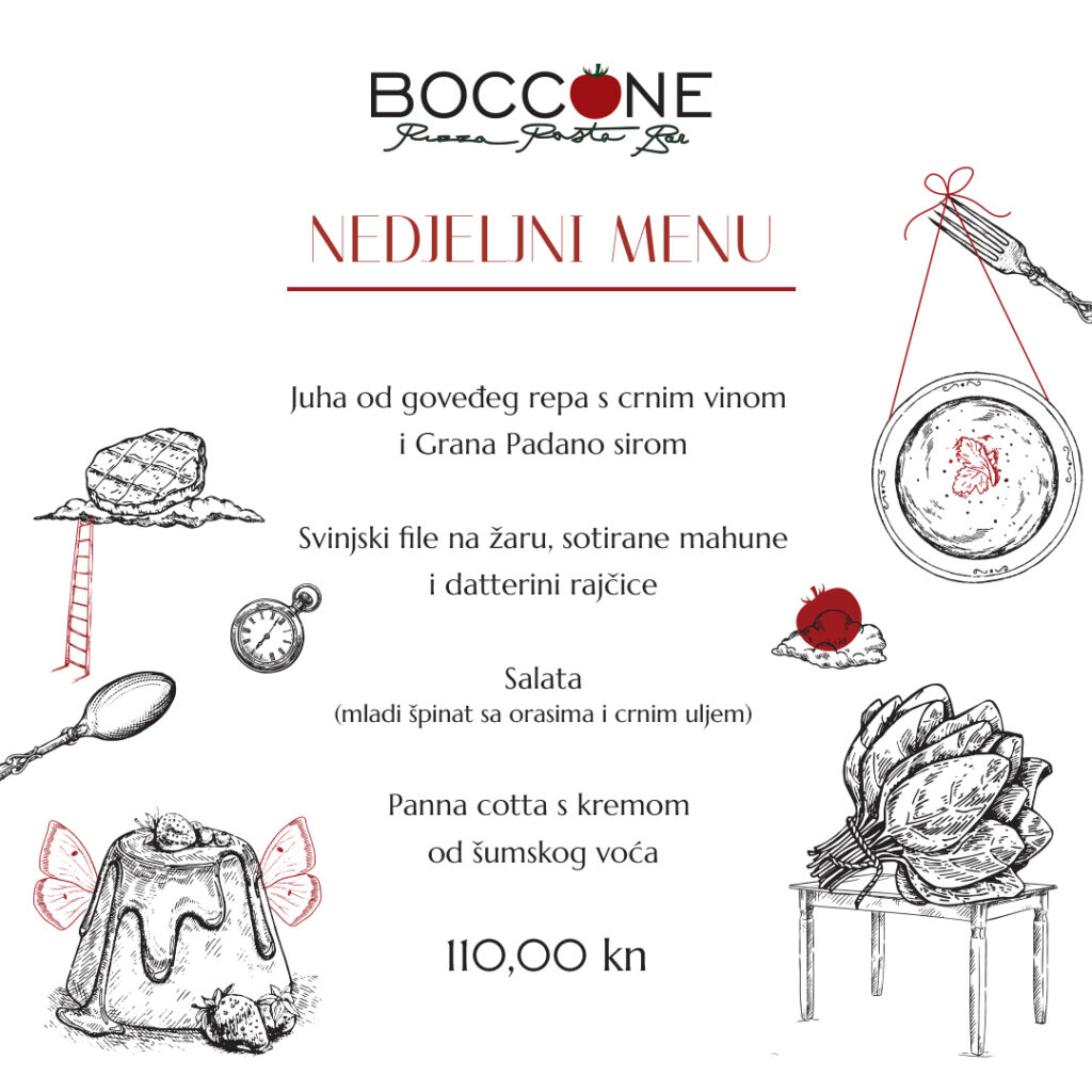 Pročitajte više o članku Nedjeljna ponuda ručkova u Restoranu&baru Boccone
