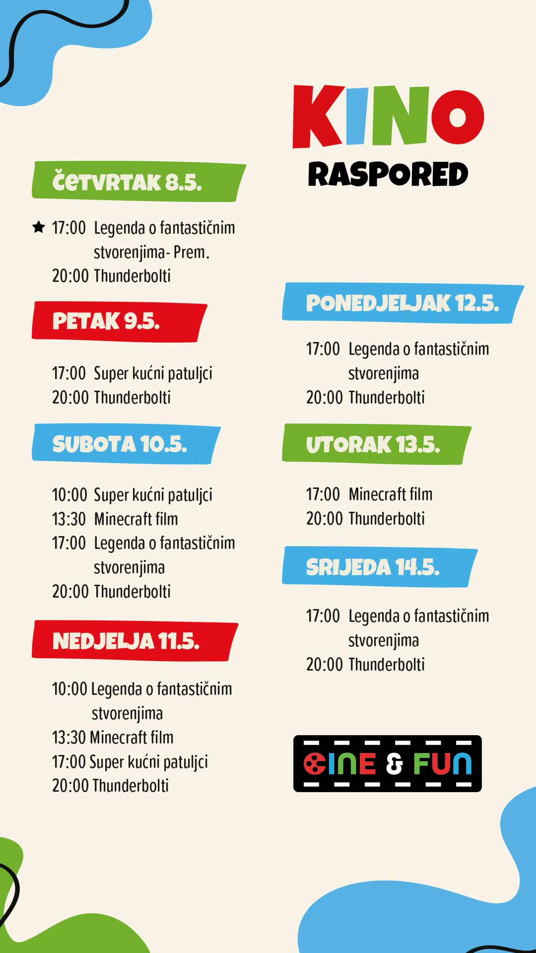 Cine&Fun Kino raspored