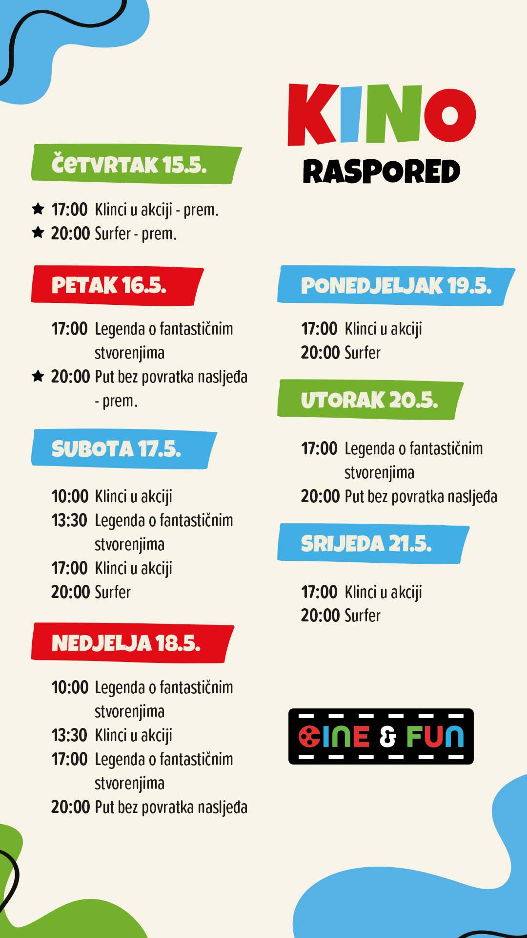 Cine&Fun kino raspored