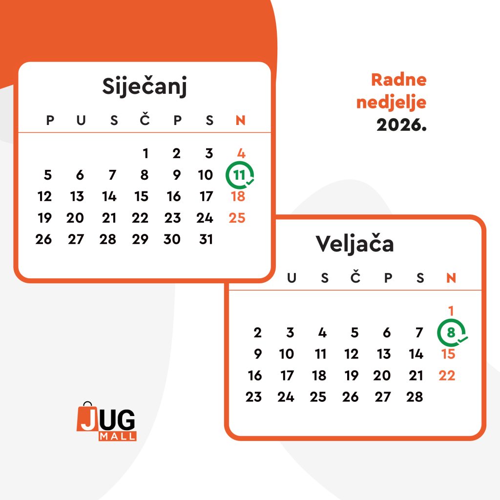 Jug Mall trgovački centar Čakovec, Spar, Pepco, Pet centar, DM, Parks, Cine&Fun, cine and fun, Boccone, pizzeria, picerija, Cvjećanica cvjetni atelje Nataša, 2026, 2026. radno vrijeme, radne nedjelje, neradne nedjelje, otvoreno, zatvoreno, Međimurje, Lumini