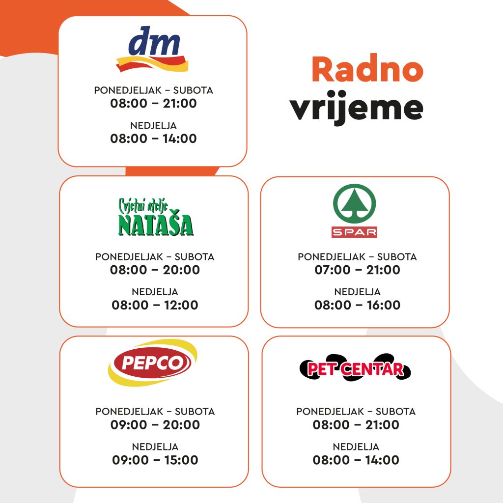 Jug Mall trgovački centar Čakovec, Spar, Pepco, Pet centar, DM, Parks, Cine&Fun, cine and fun, Boccone, pizzeria, picerija, Cvjećanica cvjetni atelje Nataša, 2026, 2026. radno vrijeme, radne nedjelje, neradne nedjelje, otvoreno, zatvoreno, Međimurje, Lumini