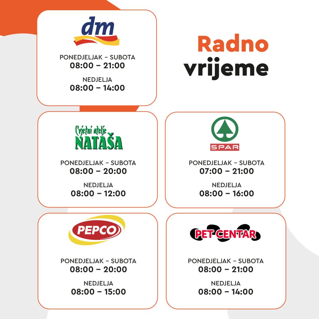 Jug Mall trgovački centar Čakovec, Spar, Pepco, Pet centar, DM, Parks, Cine&Fun, cine and fun, Boccone, pizzeria, picerija, Cvjećanica cvjetni atelje Nataša, 2026, 2026. radno vrijeme, radne nedjelje, neradne nedjelje, otvoreno, zatvoreno, Međimurje, Lumini