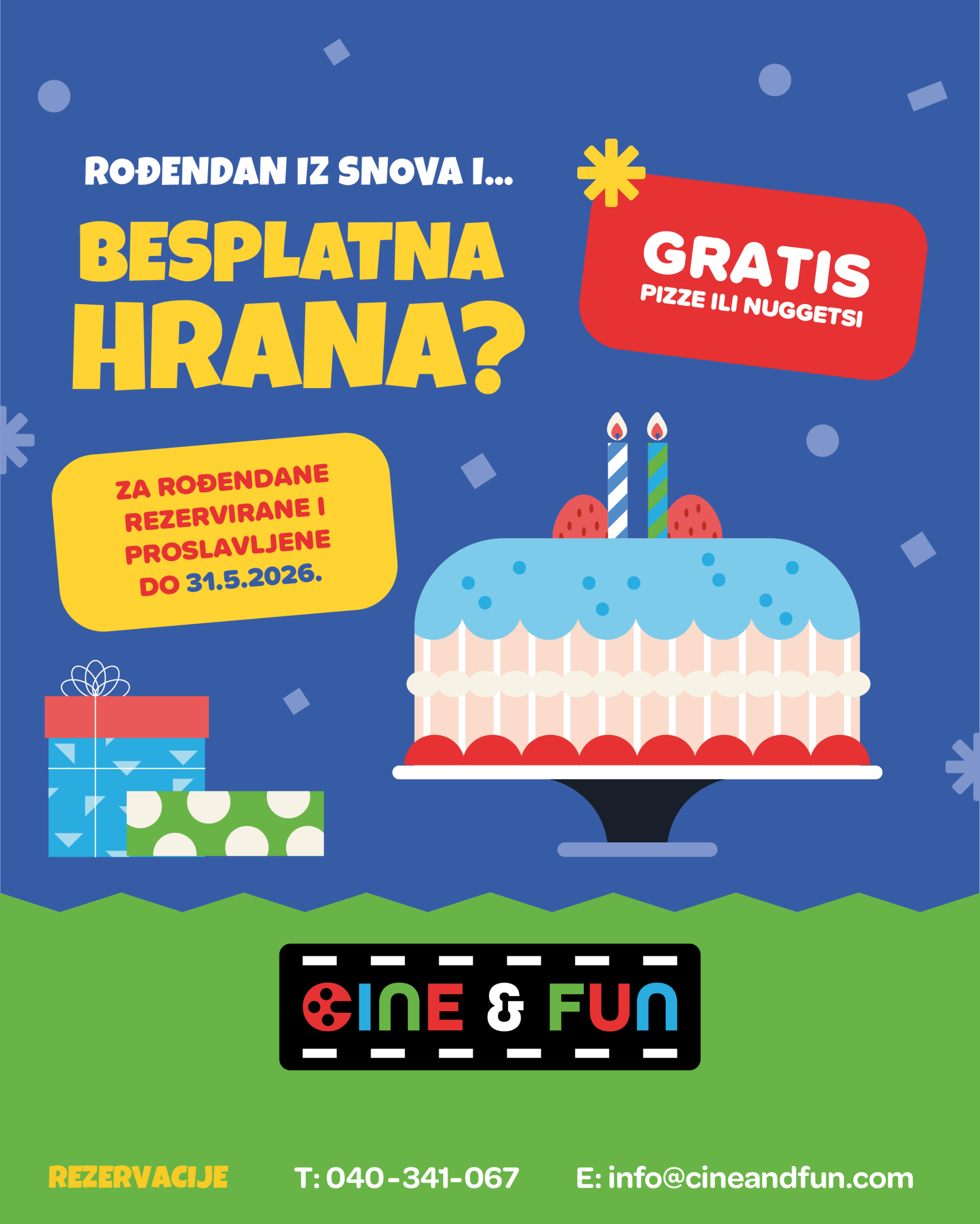 Besplatna hrana Cine&Fun rođendani proslava Čakovec Jug Mall